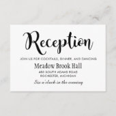 Carte D'accompagnement Réception de mariage moderne avec écriture manuscr (Devant)