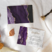 Carte D'accompagnement Réception de mariage moderne avec marbre agate or 