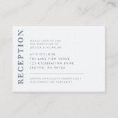 Carte D'accompagnement Réception De Mariage Moderne Blanche Minimale (Devant)