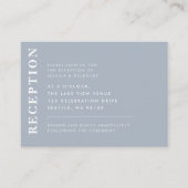 Carte D'accompagnement Réception De Mariage Moderne Bleu Dusty Minimal (Devant)