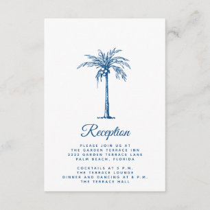 Carte D'accompagnement Réception de mariage moderne Blue Palm Beach