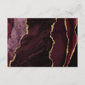 Carte D'accompagnement Réception de mariage moderne Burgund Gold Agate Ma (Dos)