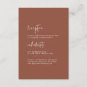 Carte D'accompagnement Réception de mariage moderne chic en terre cuite r (Devant)