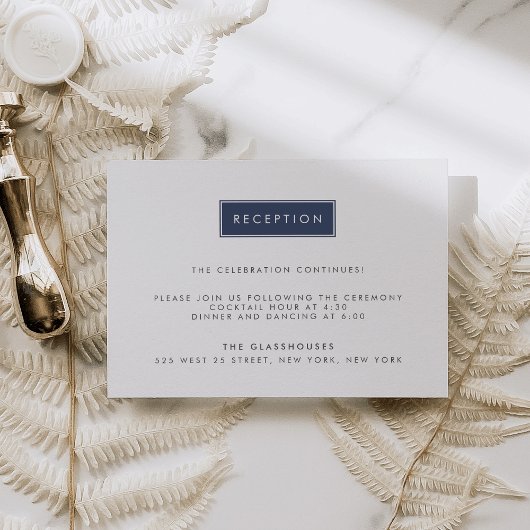 Carte D'accompagnement Réception de mariage moderne de couleur personnali