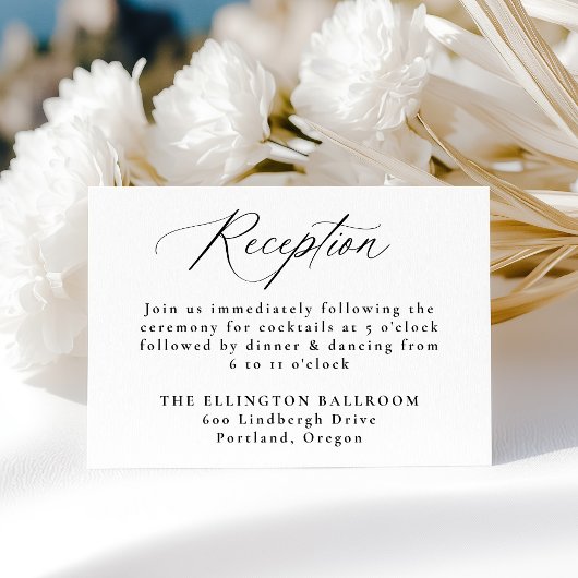 Carte D'accompagnement Réception de mariage moderne élégante en calligrap