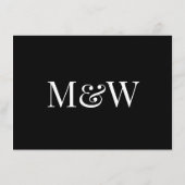 Carte D'accompagnement Réception de mariage moderne en noir et blanc (Dos)