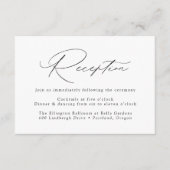 Carte D'accompagnement Réception de mariage moderne et élégante en noir e (Devant)