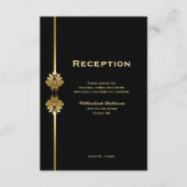 Carte D'accompagnement Réception de mariage moderne et élégante en or noi (Devant)