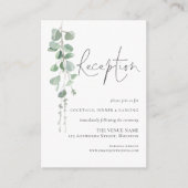 Carte D'accompagnement Réception de mariage moderne Eucalyptus (Devant)
