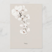 Carte D'accompagnement Réception de mariage moderne Gris Blanc Orchidée (Dos)