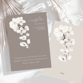 Carte D'accompagnement Réception de mariage moderne Gris Blanc Orchidée