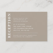 Carte D'accompagnement Réception De Mariage Moderne Gris Olive Minimal (Devant)