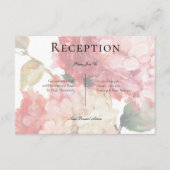 Carte D'accompagnement Réception De Mariage Moderne Rose Blush Hydrangea (Devant)