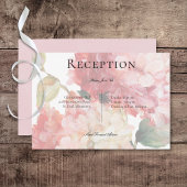 Carte D'accompagnement Réception De Mariage Moderne Rose Blush Hydrangea