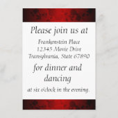 Carte D'accompagnement Réception de mariage moderne rouge et noir Rose In (Dos)