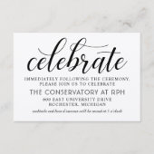 Carte D'accompagnement Réception de mariage moderne rustique en écriture (Devant)