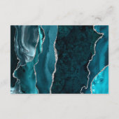 Carte D'accompagnement Réception de mariage moderne sarcelle argent agate (Dos)
