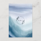 Carte D'accompagnement Réception de mariage monogramme nautique aux vague (Dos)
