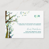 Carte D'accompagnement Réception de mariage monographique blanche (Devant)