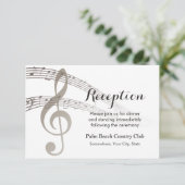 Carte D'accompagnement Réception de mariage musical à notes simples (Debout devant)