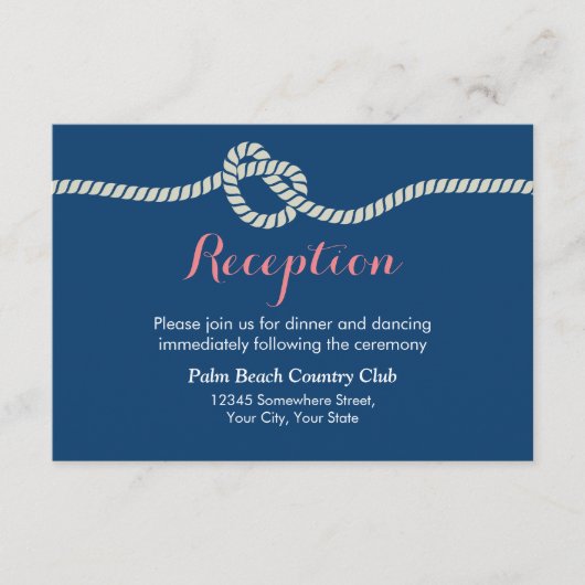 Carte D'accompagnement Réception de mariage Nautilus Tying the Knot (Devant)