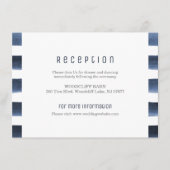 Carte D'accompagnement Réception de mariage nautique à rayures bleu marin (Devant)