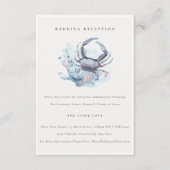 Carte D'accompagnement Réception de mariage nautique corail crabe sous-ma (Devant)