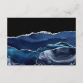 Carte D'accompagnement Réception de mariage Navy et Agate argentée (Dos)