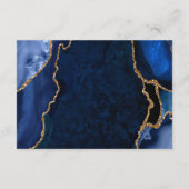 Carte D'accompagnement Réception de mariage Navy et Agate dorée (Dos)
