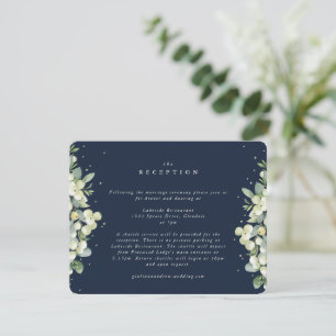 Carte D'accompagnement Réception de mariage Navy Snowberry + Eucalyptus b