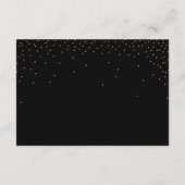 Carte D'accompagnement Réception de mariage noir avec confettis modernes (Dos)