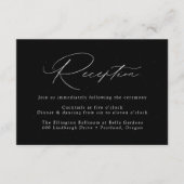 Carte D'accompagnement Réception de mariage noir et blanc moucheté (Devant)