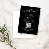 Carte D'accompagnement Réception de mariage noir et blanc RSVP