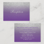 Carte D'accompagnement Réception de mariage Parties scintillant violet et (Devant / Derrière)