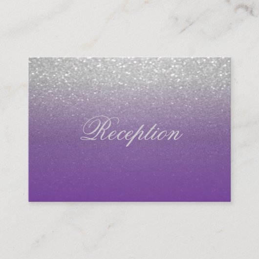 Carte D'accompagnement Réception de mariage Parties scintillant violet et (Devant)