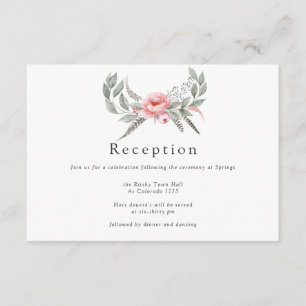 Carte D'accompagnement Réception de mariage Pastel Pink and Grey Boho