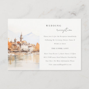 Carte D'accompagnement Réception de mariage paysage Montreux Suisse