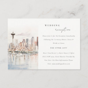 Carte D'accompagnement Réception de mariage paysage Seattle Washington