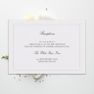 Carte D'accompagnement Réception de mariage perle élégante classique mode