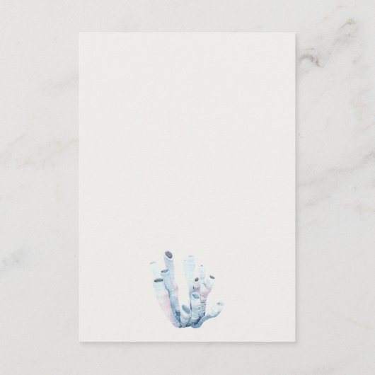 Carte D'accompagnement Réception de mariage pour les algues marines (Dos)