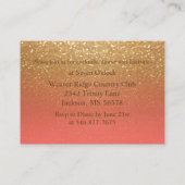 Carte D'accompagnement Réception de mariage pour Parties scintillant cora (Dos)