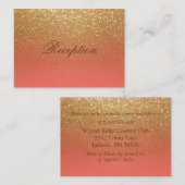 Carte D'accompagnement Réception de mariage pour Parties scintillant cora (Devant / Derrière)