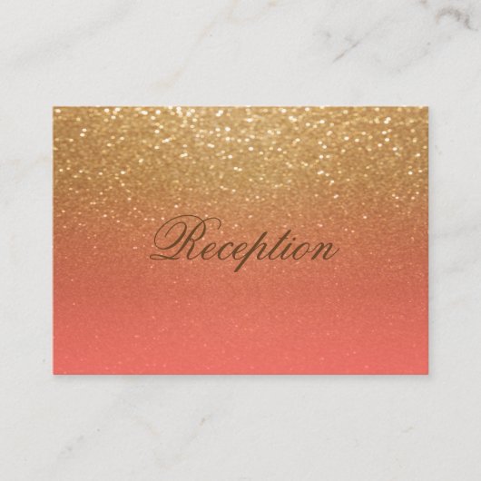 Carte D'accompagnement Réception de mariage pour Parties scintillant cora (Devant)