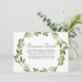 Carte D'accompagnement Réception de mariage printanier à la verdure aquar (Debout devant)