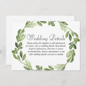 Carte D'accompagnement Réception de mariage printanier avec verdure à l'a (Devant / Derrière)