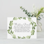 Carte D'accompagnement Réception de mariage printanier avec verdure aquar (Debout devant)
