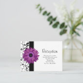 Carte D'accompagnement Réception de mariage Purple Gerbera Daisy avec Scr (Debout devant)