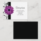 Carte D'accompagnement Réception de mariage Purple Gerbera Daisy avec Scr (Devant / Derrière)