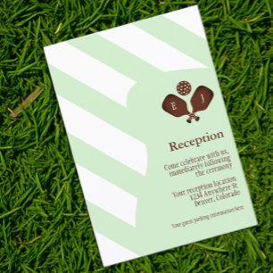 Carte D'accompagnement Réception de mariage rayures pickleball Prépa