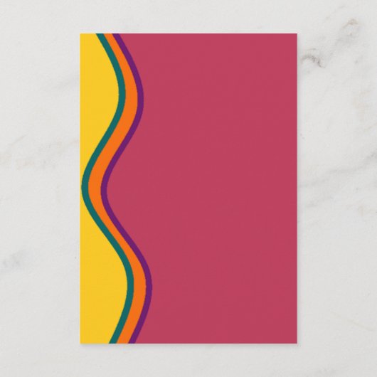 Carte D'accompagnement Réception de mariage Retro Southwestern Waves (Dos)